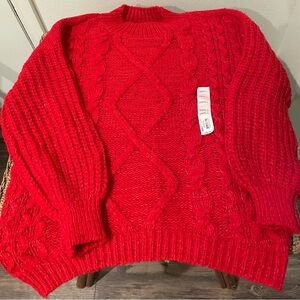 BRAND NEW WITH TAGS LADIES KOHLS SO LONG SLEEVE SWEATER SHIRT RED SIZE SMALL